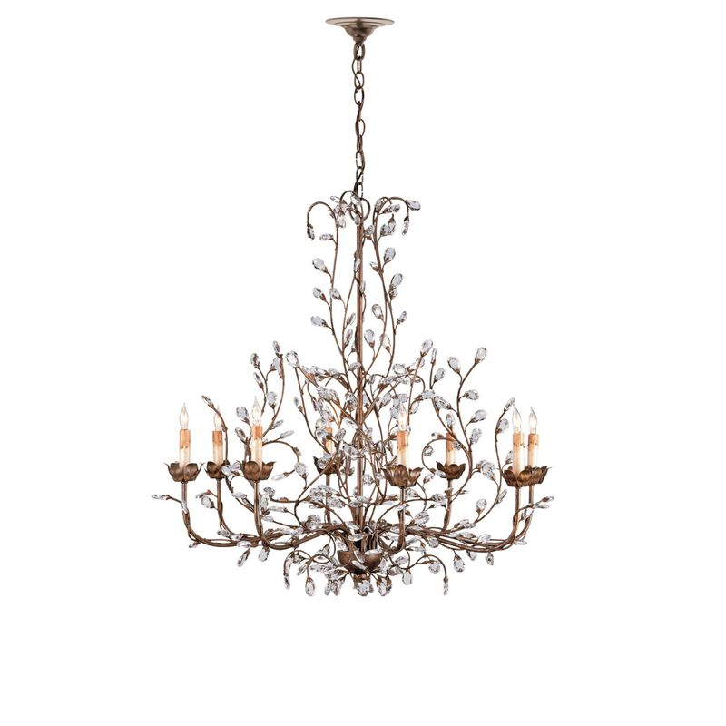 Crystal Bud 33 Inch 8 Light Chandelier by Currey and Company